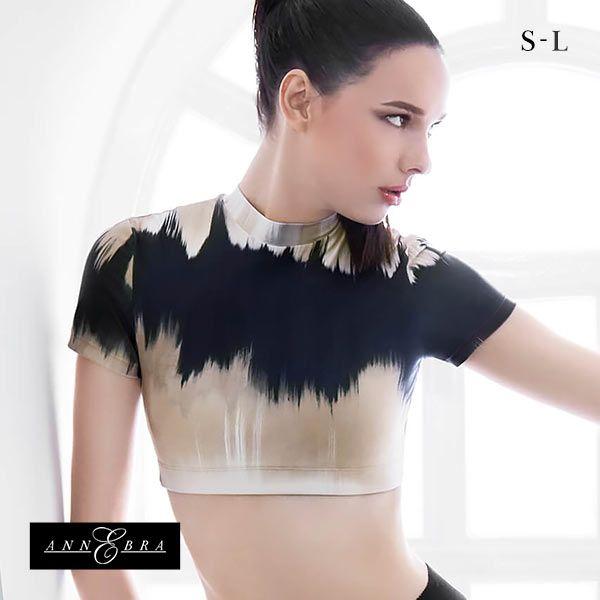 アンブラ ANNEBRA Earth カップ付き ショート丈 トップス 半袖 スポーツウェア トレー...