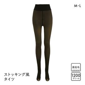 フェイクシアータイツ 1200デニール相当 裏ボア M-L 裏起毛 防寒 ストッキング風タイツ フェイクタイツ