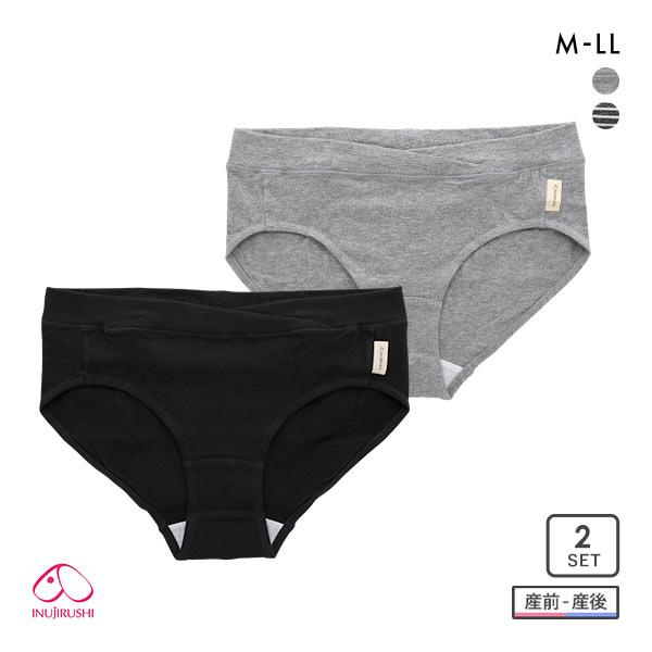 犬印 INUJIRUSHI 産前・産後使える ウエストゴムなし らくちん浅履きショーツ マタニティシ...