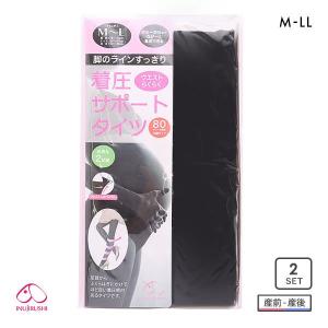 犬印 INUJIRUSHI ウエストらくらく 着圧サポートタイツ