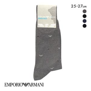エンポリオ・アルマーニ EMPORIO ARMANI Dress マンガベア＆イーグル メンズソックス 靴下 クルー丈 ビジネス メンズ 綿混 紳士｜SHIROHATO(白鳩)