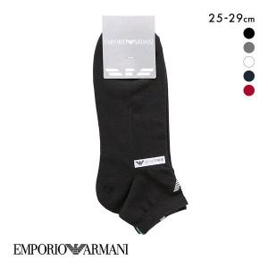 エンポリオ・アルマーニ EMPORIO ARMANI ショート丈 アンクルソックス メンズ 靴下 足底パイル イーグル カジュアル 紳士 綿混｜shirohato