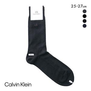 カルバン・クライン Calvin Klein Dress ソックス ストライプ柄 メンズ 靴下 クルー丈 ビジネス 綿混 紳士 フォーマル 25-27cm｜shirohato