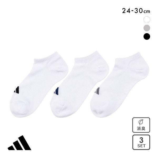 アディダス ベーシック スニーカー丈 ソックス 3足セット メンズ 靴下 adidas 破れにくい ...