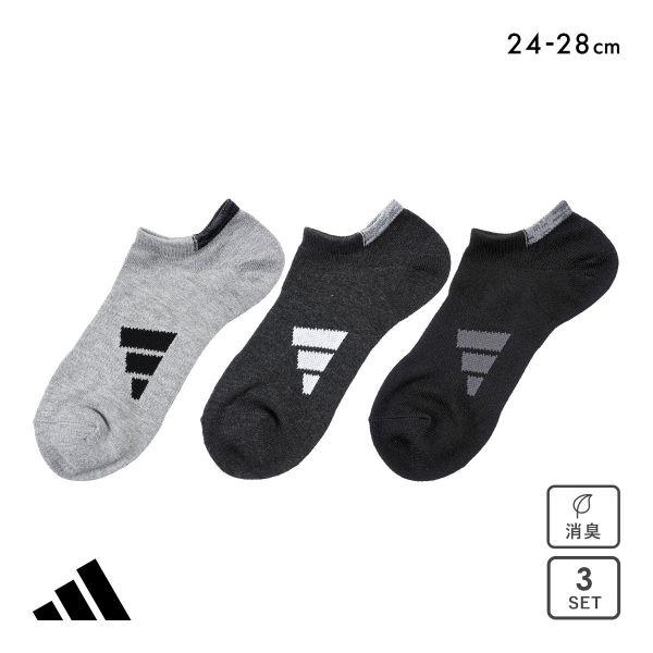 アディダス スニーカー丈 ソックス 3足セット メンズ 靴下 adidas 破れにくい 消臭 24-...