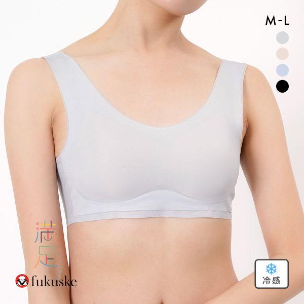 福助 満足 美涼活 メッシュ ハーフトップ レディース ノンワイヤー ブラジャー 接触冷感 ワイヤレ...