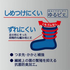 福助 ふくらし くちゴムなし クルー丈 ソック...の詳細画像2