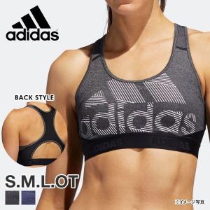 アディダス adidas W ミディアムサポート ALPHASKIN TEAM BIGLOGO DRSTブラ ハーフトップ ノンワイヤー ブラジャー スポーツブラ