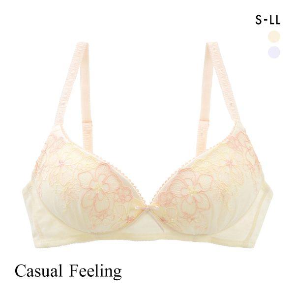 ブラジャー カジュアルフィーリング フラワーチュール ノンワイヤー レディース リラクシング Cas...