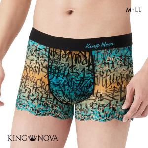 キングノバ KING NOVA 総レース メンズボクサーパンツ メンズ 英字柄 前閉じ｜shirohato