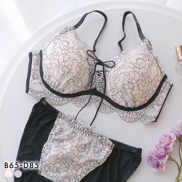 ジュリアンジェ 二浴レースフロント編み上げ レーシー ブラセット BCD65-85 大きいサイズ 谷...