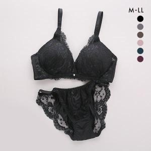ブラジャー ショーツ セット ノンワイヤー カシュクールド 脇高ブラ