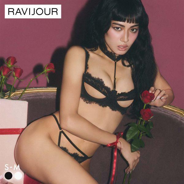 ブラジャー ラヴィジュール ノワールブラン ブラ＆Tバック セット ブラショーツ セット Tバックシ...