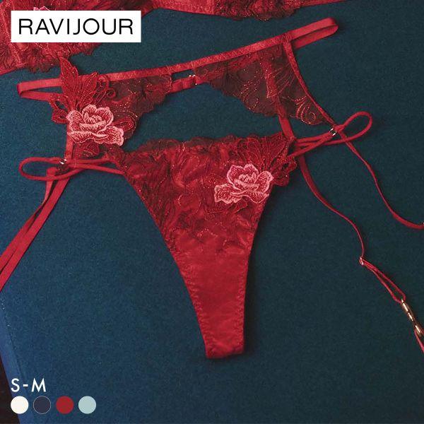 ラヴィジュール フェザーセレステ エンブロイダリーレース Tバックショーツ セクシー ソング タンガ...
