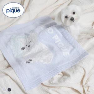 ジェラートピケ CAT&DOG マルチーズ柄ブランケット ジェラピケ gelato pique