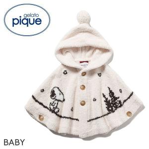ジェラートピケ キッズアンドベイビー gelato pique Kids＆Baby BABY PEANUTS パネルジャガードポンチョ ジェラピケ ルームウェア