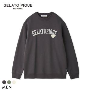 ジェラートピケ オム ルームウェア メンズ 抗菌防臭 ハートロゴ裏毛プルオーバー ジェラピケ GELATO PIQUE HOMME