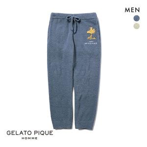 ジェラートピケ オム GELATO PIQUE HOMME メンズ PEANUTS ベビモコジャガードロングパンツ ジェラピケ パジャマ ルームウェア