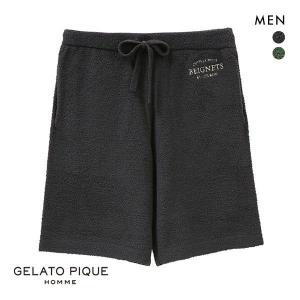 ジェラートピケ オム GELATO PIQUE メンズ HOMME ドーナツジャガードハーフパンツ ジェラピケ パジャマ ルームウェア｜shirohato