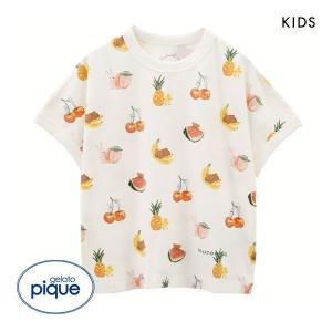 ジェラートピケ キッズアンドベイビー gelato pique Kids＆Baby KIDS フルーツアニマル柄 Tシャツ ジェラピケ キッズ トップス 半袖｜shirohato