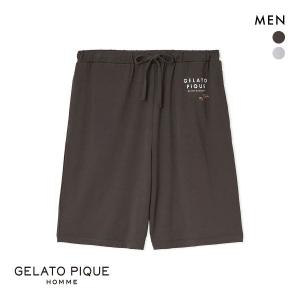 ジェラートピケ オム メンズ 接触冷感 COOLレーヨンロゴハーフパンツ ジェラピケ パジャマ ルームウェア GELATO PIQUE HOMME