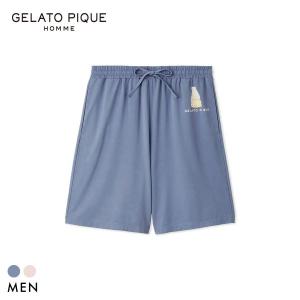 ジェラートピケ オム メンズ 接触冷感 抗菌防臭 シロクマプリンハーフパンツ ジェラピケ パジャマ GELATO PIQUE HOMME