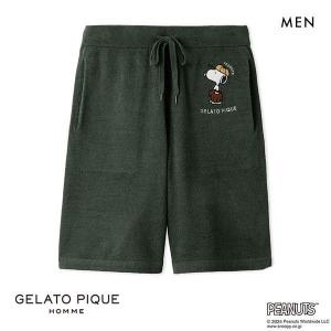 ジェラートピケ オム GELATO PIQUE メンズ PEANUTS HOMME BASEBALL ジャガードハーフパンツ ジェラピケ パジャマ ルームウェア