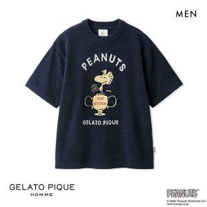 ジェラートピケ オム GELATO PIQUE メンズ PEANUTS HOMME TENNIS ジャガードプルオーバー ジェラピケ パジャマ ルームウェア｜SHIROHATO(白鳩)