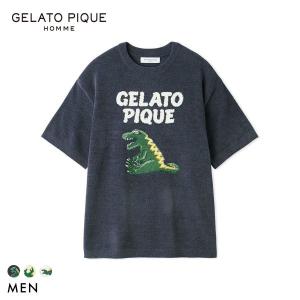 ジェラートピケ オム メンズ エアリーモコスリーピングダイナソージャガードプルオーバー ジェラピケ パジャマ GELATO PIQUE HOMME
