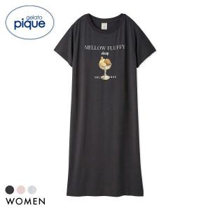 ジェラートピケ レディース 接触冷感 COOLレーヨンデザートロゴワンピース ジェラピケ パジャマ ルームウェア gelato pique｜SHIROHATO(白鳩)