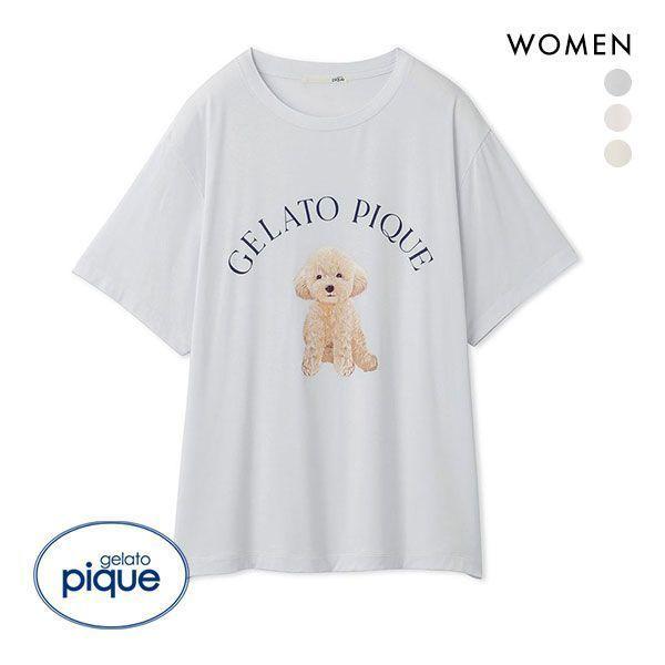 ジェラートピケ gelato pique レディース DOG柄ワンポイントTシャツ ジェラピケ パジ...