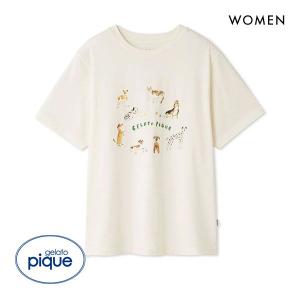 ジェラートピケ gelato pique レディース ヒラノトシユキ DOGワンポイントTシャツ ジェラピケ パジャマ ルームウェア｜shirohato