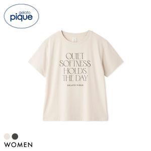 ジェラートピケ レディース 接触冷感 レーヨンロゴTシャツ ジェラピケ パジャマ ルームウェア gelato pique｜SHIROHATO(白鳩)