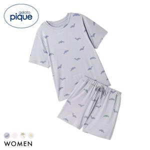 ジェラートピケ レディース 接触冷感 サマーモチーフ4柄Tシャツ&ショートパンツセット ジェラピケ ルームウェア gelato pique