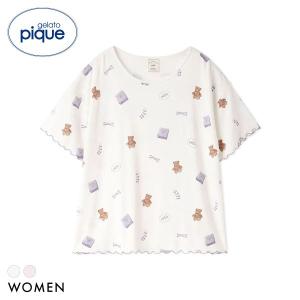 ジェラートピケ レディース ピケモチーフ柄Tシャツ ジェラピケ パジャマ ルームウェア gelato pique