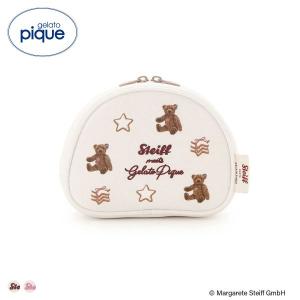 ジェラートピケ シュタイフ 総柄ポーチ ジェラピケ gelato pique シュタイフ Steiff 母の日  ギフト