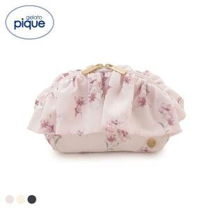 ジェラートピケ フラワー柄シフォンポーチ ジェラピケ gelato pique バレンタイン｜SHIROHATO(白鳩)