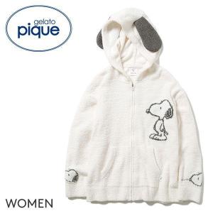 ジェラートピケ ジェラピケ レディース スヌーピー パーカ パジャマ モコモコパジャマ ルームウェア PWNT205041 gelato pique PEANUTS ジャガード