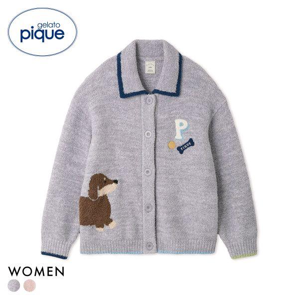 ジェラートピケ レディース ベビモコダックスフンドジャガードカーディガン ジェラピケ パジャマ ge...