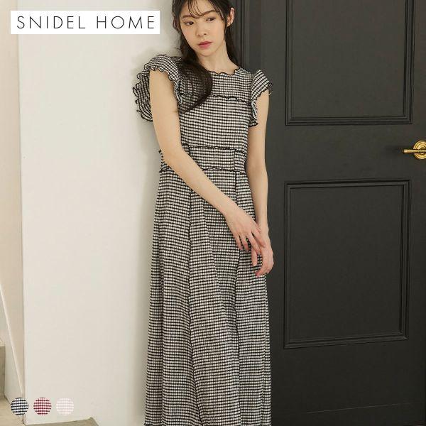 スナイデルホーム ギンガムメローワンピース パジャマ ルームウェア SNIDEL HOME