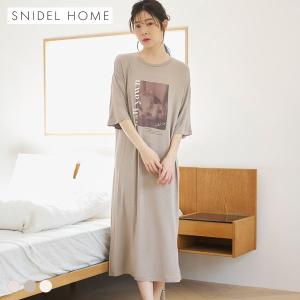 スナイデルホーム ワンピース ルームウェア 接触冷感 ネコTシャツワンピース パジャマ 部屋着 半袖 SNIDEL HOME