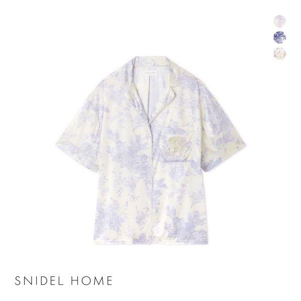 スナイデルホーム ブライトカットソー 開襟シャツ パジャマ トップス ルームウェア SNIDEL H...
