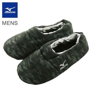 ミズノ MIZUNO ROOM ルームシューズ 迷彩 中綿 足底ボア あったか スリッパ メンズ 25-27cm