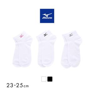 ミズノ MIZUNO ソックス スニーカー丈 靴下 3足組 白 黒