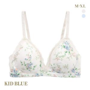 キッドブルー ジャスミンローズ ノンワイヤー ブラジャー ソフトブラジャー 三角ブラ ブラレット 大きいサイズ KID BLUE｜shirohato