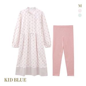 キッドブルー KID BLUE bonbonフラワーN 長袖 ワンピース ネグリジェ スパッツ 上下セット ナイティ ルームウェア レディース｜shirohato