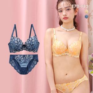 サンエイ 脇高 ツインフラワー ブラセット EF 大きいサイズ グラマー 脇肉 はみ肉すっきり 脇寄せ ブラジャー ショーツ セット 美胸 谷間 丸胸 SANEI