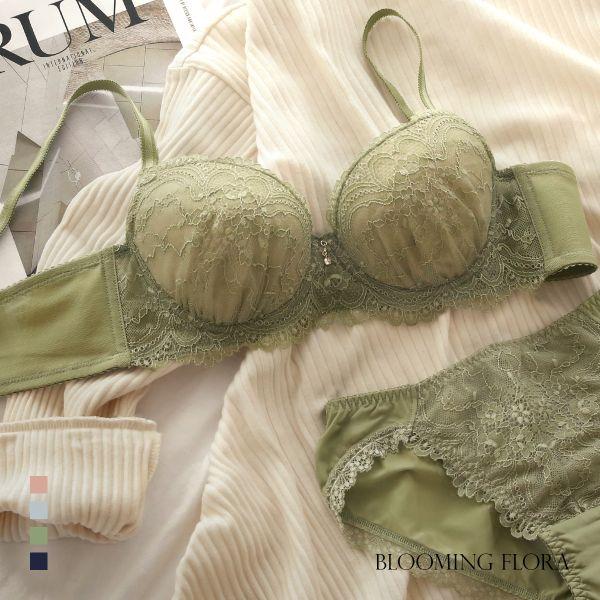 ブラジャー ショーツ セット 大きいサイズ アンダー80 脇高 総レース B C D E F 上下セ...