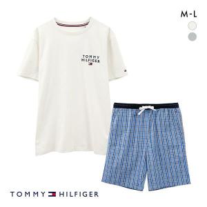 トミー・ヒルフィガー TOMMY HILFIGER SS WOVEN PJ SET DRAWSTRING 半袖Tシャツ/ショートパンツセット メンズ ラウンジウェア｜shirohato