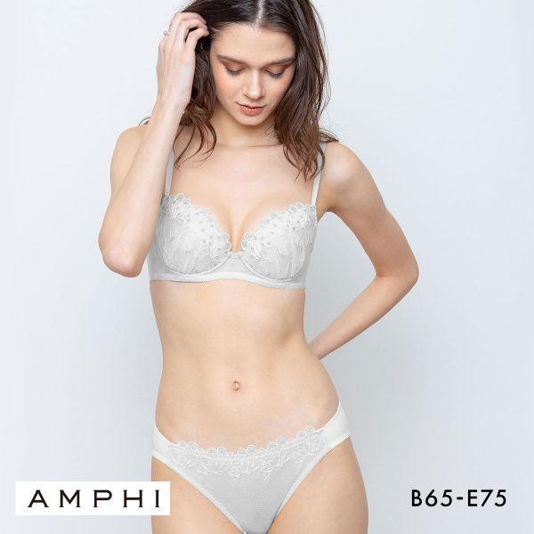 アンフィ ブラ＆ショーツセット ラメ 刺繍 自然なまるみ ABCDE ブラジャー ショーツ セット ...